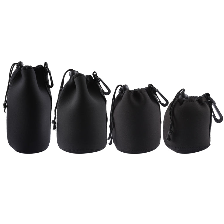 4 PCS Neoprene SLR Camera Lens Carrying Bag Pouch Bag with Carabiner, Size: 10x22cm, 10x14cm, 10x18cm, 8x10cm - Camera Accessories by buy2fix | Online Shopping UK | buy2fix