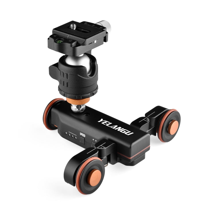 YELANGU L4X Camera Wheel Dolly Electric Track Slider 3-Wheel Dolly Car with Remote & Ballhead, Load: 3kg - Camera Accessories by buy2fix | Online Shopping UK | buy2fix