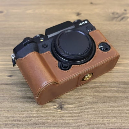 For FUJIFILM X-T5 1/4 inch Thread PU Leather Camera Half Case Base (Coffee) - Half Case by buy2fix | Online Shopping UK | buy2fix