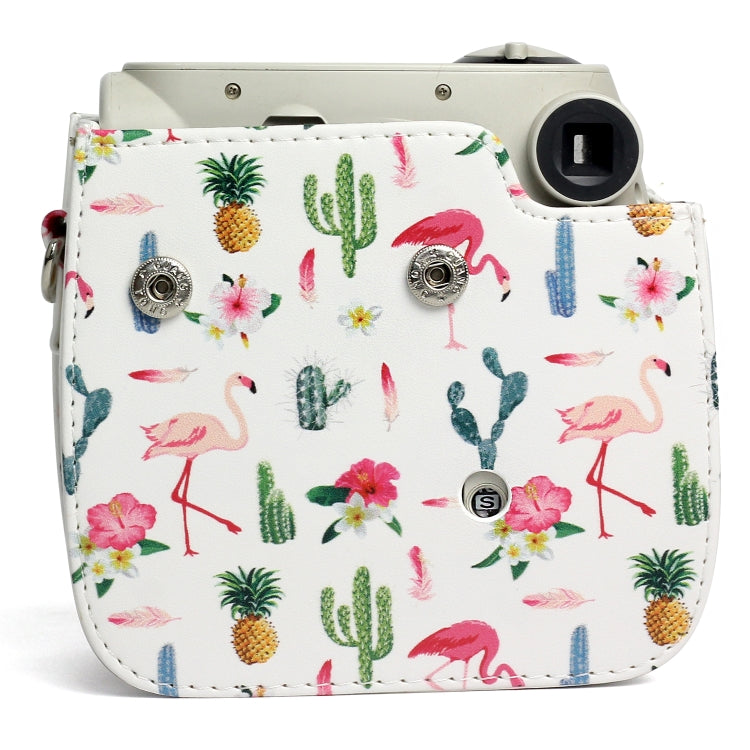 Flamingo Cactus Pattern PU Leather Protective Camera Case Bag For FUJIFILM Instax Mini 7S / 7C Camera - Camera Accessories by buy2fix | Online Shopping UK | buy2fix
