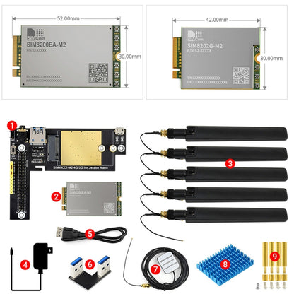 Waveshare SIM8200EA-M2 5G Snapdragon X55 Multi Mode Multi Band 5G/4G/3G Module Expand Board for Jetson Nano, US Plug - Modules Expansions Accessories by WAVESHARE | Online Shopping UK | buy2fix