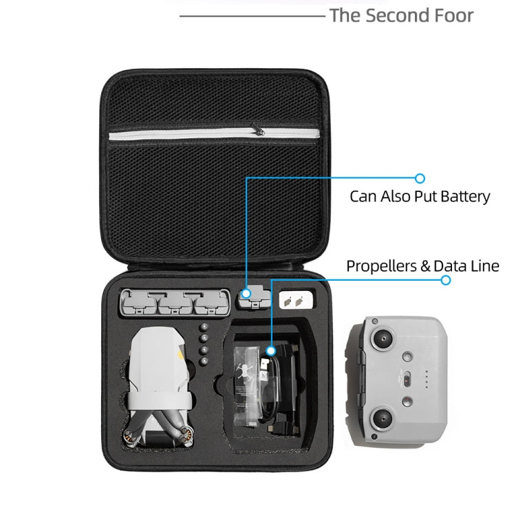 For DJI Mini 2 SE Square Shockproof Hard Case Carrying Storage Bag, Size: 28 x 23 x 10cm (Black) - DJI & GoPro Accessories by buy2fix | Online Shopping UK | buy2fix