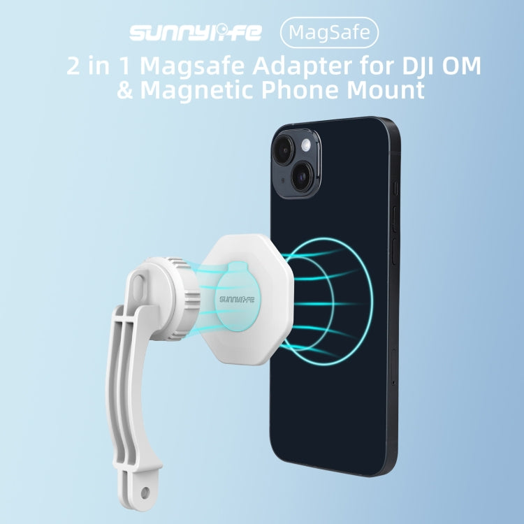For DJI OM6 / 5 / 4 / 4 SE  Sunnylife ZJ561 Magsafe Adapter Phone Holder (White) -  by Sunnylife | Online Shopping UK | buy2fix