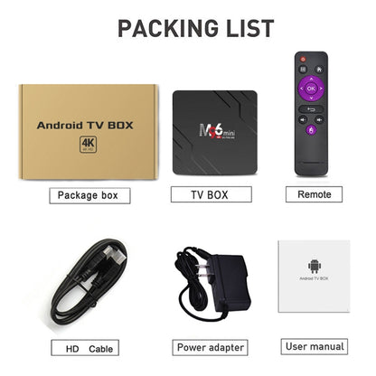 M96mini 4K Smart TV BOX Android 9.0 Media Player wtih Remote Control, Quad-core RK3228A, RAM: 2GB, ROM: 16GB, Dual Band WiFi, UK Plug - Consumer Electronics by buy2fix | Online Shopping UK | buy2fix