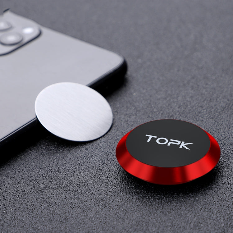 TOPK D21 Car Mobile Phone Holder Magnetic Universal In-car Phone Holder Stand(Red) - Car Holders by TOPK | Online Shopping UK | buy2fix