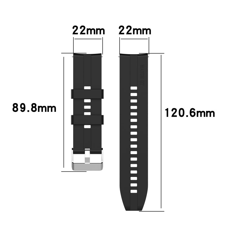 For Huawei Watch GT 2 46mm Silicone  Watch Band with Silver Buckle(White) - Smart Wear by buy2fix | Online Shopping UK | buy2fix