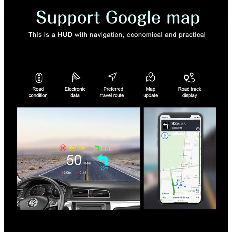 C1 OBD2 + GPS Mode Car HUD Head-up Display Compass / Speed / Water Temperature / Voltage Display / Speed / Fault Alarm / Navigation Function -  by buy2fix | Online Shopping UK | buy2fix