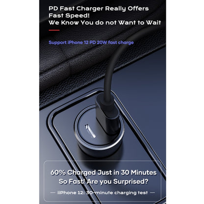 ROCK Space H12 PD 20W Type-C / USB-C + USB Fast Charging Car Charger(Black) - In Car by ROCK | Online Shopping UK | buy2fix