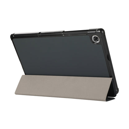 For Lenovo Tab M10 HD (X306) 3-folding Skin Texture Horizontal Flip TPU + PU Leather Case with Holder(Black) - For Lenovo by buy2fix | Online Shopping UK | buy2fix