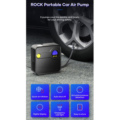 Rock Multi-function Portable LED Digital Display Car Air Pump - In Car by ROCK | Online Shopping UK | buy2fix