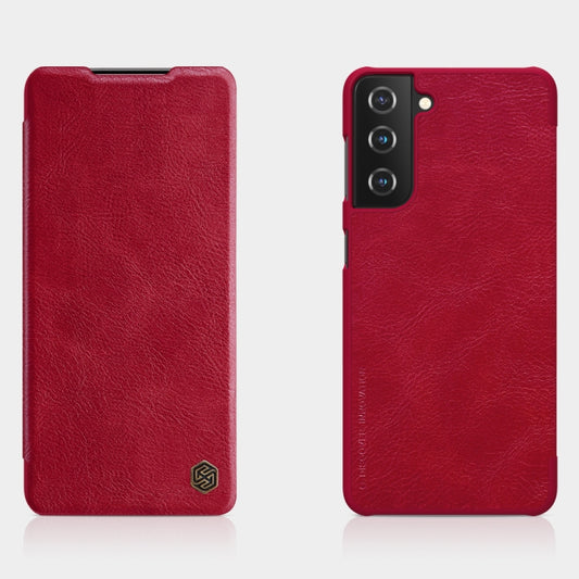 For Samsung Galaxy S21 Plus 5G NILLKIN QIN Series Crazy Horse Texture Horizontal Flip Leather Case with Card Slot(Red) - Galaxy S21+ 5G Cases by NILLKIN | Online Shopping UK | buy2fix