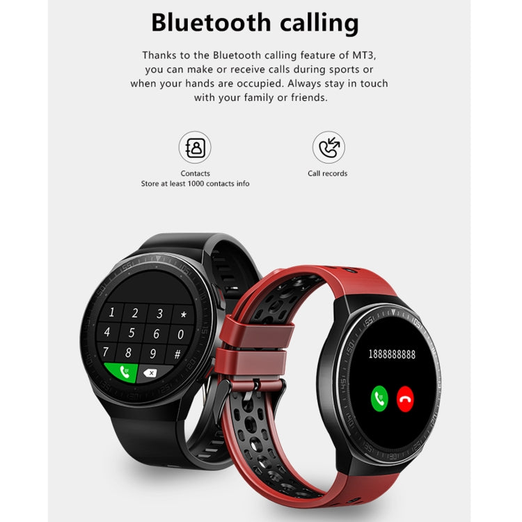 MT3 1.28 inch TFT Screen IP67 Waterproof Smart Watch, Support Bluetooth Call / Sleep Monitoring / Heart Rate Monitoring(Red) - Smart Wear by buy2fix | Online Shopping UK | buy2fix