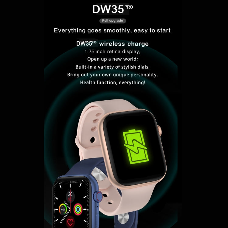 DW35PRO 1.75 inch Color Screen IPX7 Waterproof Smart Watch, Support Bluetooth Answer & Reject / Sleep Monitoring / Heart Rate Monitoring, Style: Steel Strap(Silver) - Smart Wear by buy2fix | Online Shopping UK | buy2fix