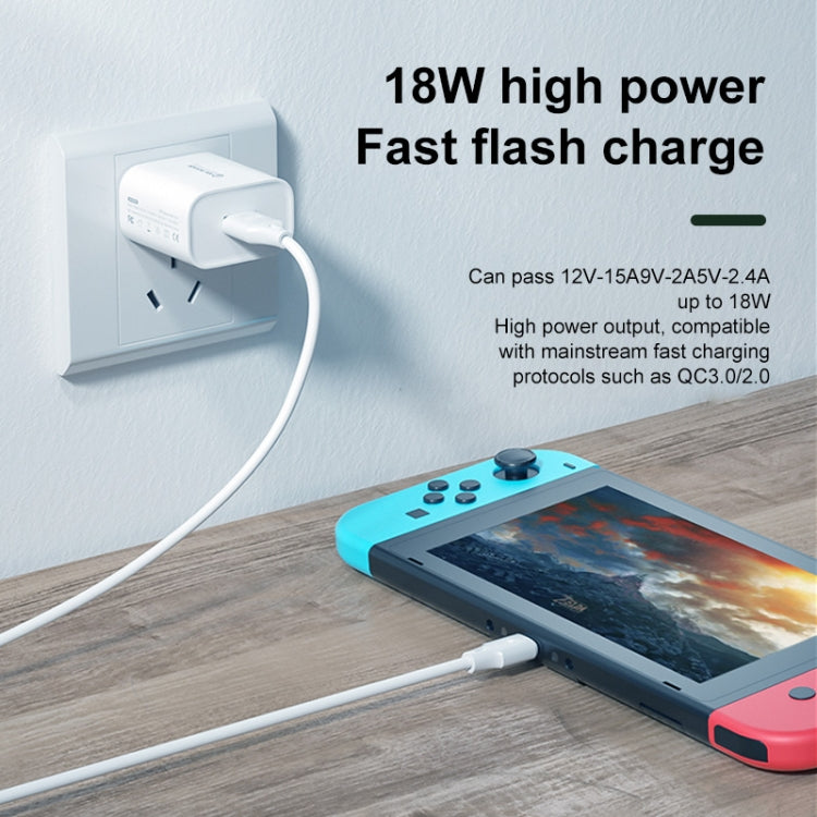 WK WP-U57 Max 18W Maxspeed QC3.0 Fast Charger + USB to Type-C / USB-C Data Cable, Plug Type:EU Plug - Apple Accessories by WK | Online Shopping UK | buy2fix