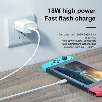 WK WP-U57 Max 18W Maxspeed QC3.0 Fast Charger + USB to Type-C / USB-C Data Cable, Plug Type:UK Plug - Apple Accessories by WK | Online Shopping UK | buy2fix