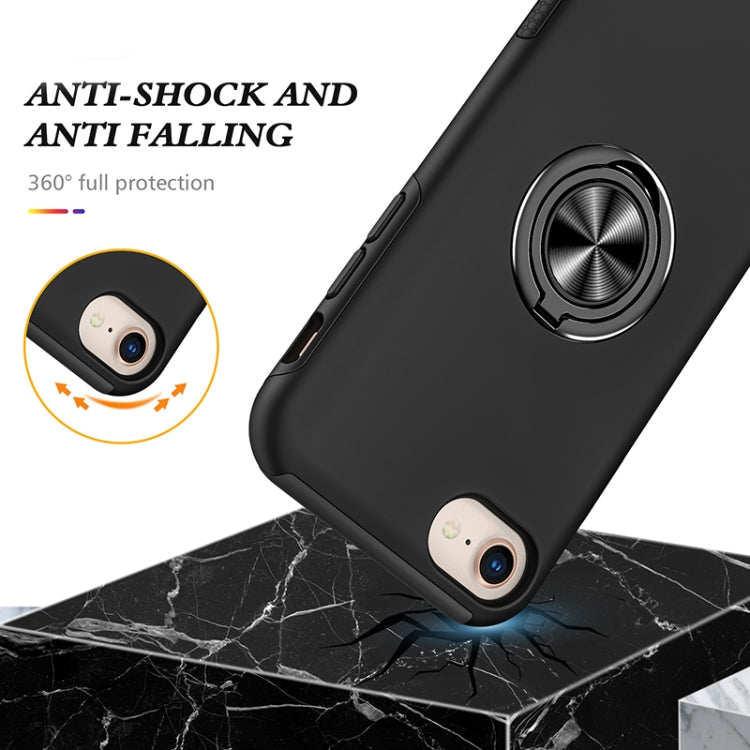 For iPhone SE 2022 / SE 2020 / 8 / 7 Magnetic Ring Kickstand Shockproof Phone Case(Black) - iPhone SE 2022 / 2020 / 8 / 7 Cases by buy2fix | Online Shopping UK | buy2fix