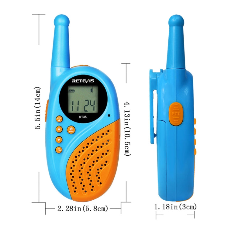 1 Pair RETEVIS RT35 0.5W EU Frequency 446MHz 8CH Handheld Children Walkie Talkie(Blue) - Consumer Electronics by RETEVIS | Online Shopping UK | buy2fix