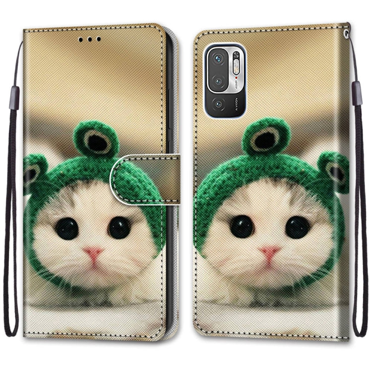 For Xiaomi Redmi Note 10 5G Coloured Drawing Cross Texture Horizontal Flip PU Leather Case with Holder & Card Slots & Wallet & Lanyard(Frog Kitten) - Xiaomi Cases by buy2fix | Online Shopping UK | buy2fix