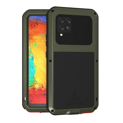 For Samsung Galaxy A42 LOVE MEI Metal Shockproof Waterproof Dustproof Protective Case with Glass(Army Green) - Galaxy Phone Cases by LOVE MEI | Online Shopping UK | buy2fix