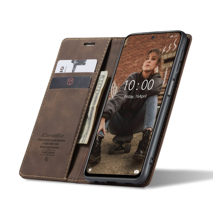 For Xiaomi Redmi Note 10 4G / Note 10s CaseMe 013 Multifunctional Horizontal Flip Leather Case with Holder & Card Slot & Wallet(Coffee) - Xiaomi Accessories by CaseMe | Online Shopping UK | buy2fix