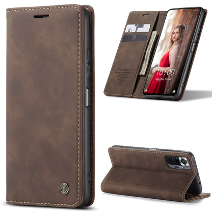 For Xiaomi Redmi Note 10 Pro 4G / Note 10 Pro Max CaseMe 013 Multifunctional Horizontal Flip Leather Case with Holder & Card Slot & Wallet(Coffee) - Xiaomi Accessories by CaseMe | Online Shopping UK | buy2fix