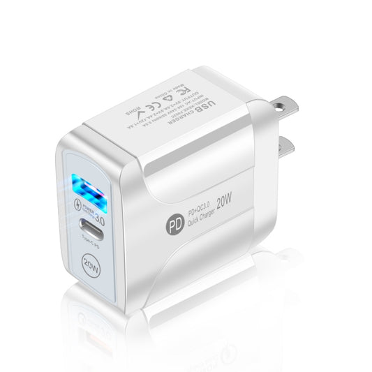 FLOVEME 210BL2007 PD 20W QC3.0 Phone Fast Charger Power Adapter, Plug Type:US Plug(White) - Apple Accessories by FLOVEME | Online Shopping UK | buy2fix