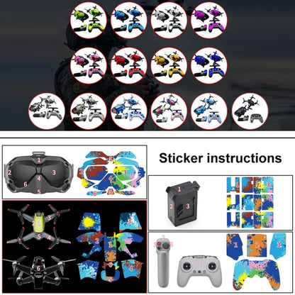 FPV-TZ-SF 4 in 1 Waterproof Anti-Scratch Decal Skin Wrap Stickers Personalized Film Kits for DJI FPV Drone & Goggles V2 & Remote Control & Rocker(Fluorescent Blue) - DJI & GoPro Accessories by buy2fix | Online Shopping UK | buy2fix