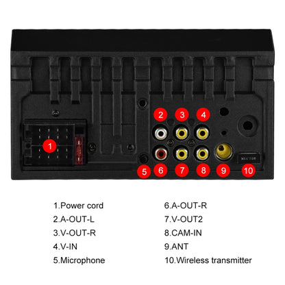 A2891 7 inch Car HD MP5 Carplay Bluetooth Music Player Reversing Image All-in-one Machine Support FM / U Disk with Remote Controler, Style:Standard + 8LEDs Light Camera - In Car by buy2fix | Online Shopping UK | buy2fix