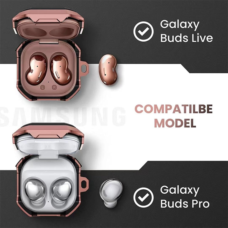 Wireless Earphones Thunder Battlegear Anti-fall Protective Case with Hook Up For Samsung Galaxy Buds Live / Buds 2 Pro(Gold) - Samsung Earphone Case by buy2fix | Online Shopping UK | buy2fix