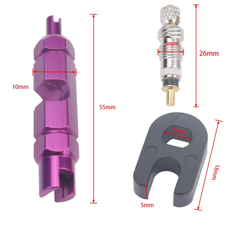 A5589 10 PCS Bicycle French Valve Core with Purple Disassembly Tool - Outdoor & Sports by buy2fix | Online Shopping UK | buy2fix