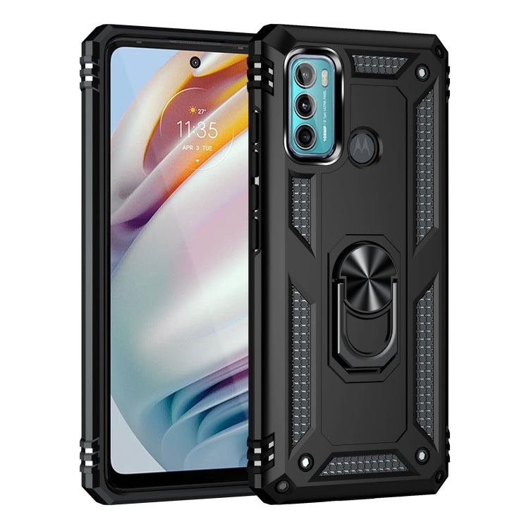 For Motorola Moto G60 / G40 Fusion Shockproof TPU + PC Protective Case with 360 Degree Rotating Holder(Black) - Motorola Cases by buy2fix | Online Shopping UK | buy2fix