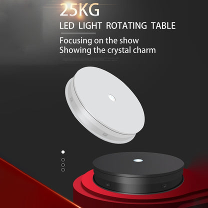 30cm Electric Rotating Turntable Display Stand  LED Light Video Shooting Props Turntable, Power Plug:110V US Plug(White) - Camera Accessories by buy2fix | Online Shopping UK | buy2fix