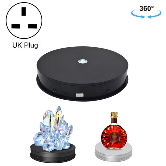 30cm Electric Rotating Turntable Display Stand  LED Light Video Shooting Props Turntable, Power Plug:220V UK Plug(Black) - Camera Accessories by buy2fix | Online Shopping UK | buy2fix