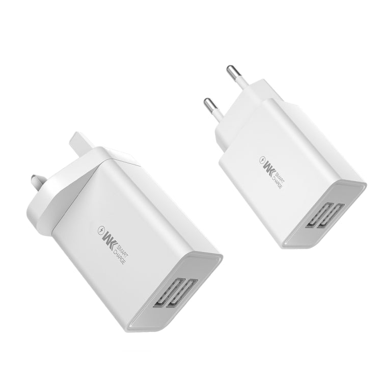 WK WP-U56 2A Dual USB Fast Charging Travel Charger Power Adapter, UK Plug - Mobile Accessories by WK | Online Shopping UK | buy2fix