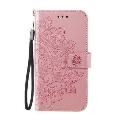 For OPPO Reno 6 Pro+ 5G 7-petal Flowers Embossing Pattern Horizontal Flip PU Leather Case with Holder & Card Slots & Wallet & Photo Frame(Rose Gold) - OPPO Cases by buy2fix | Online Shopping UK | buy2fix