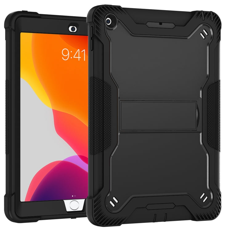 For iPad 10.2 2021 / 2020 / 2019 Silicone + PC Shockproof Protective Case with Holder(Black) - iPad 10.2 Cases by buy2fix | Online Shopping UK | buy2fix