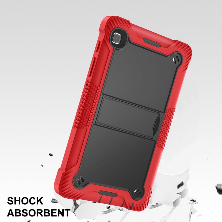 For Samsung Galaxy Tab A7 Lite T225/T220 Silicone + PC Shockproof Protective Case with Holder(Red + Black) - Tab A7 Lite T220 / T225 by buy2fix | Online Shopping UK | buy2fix