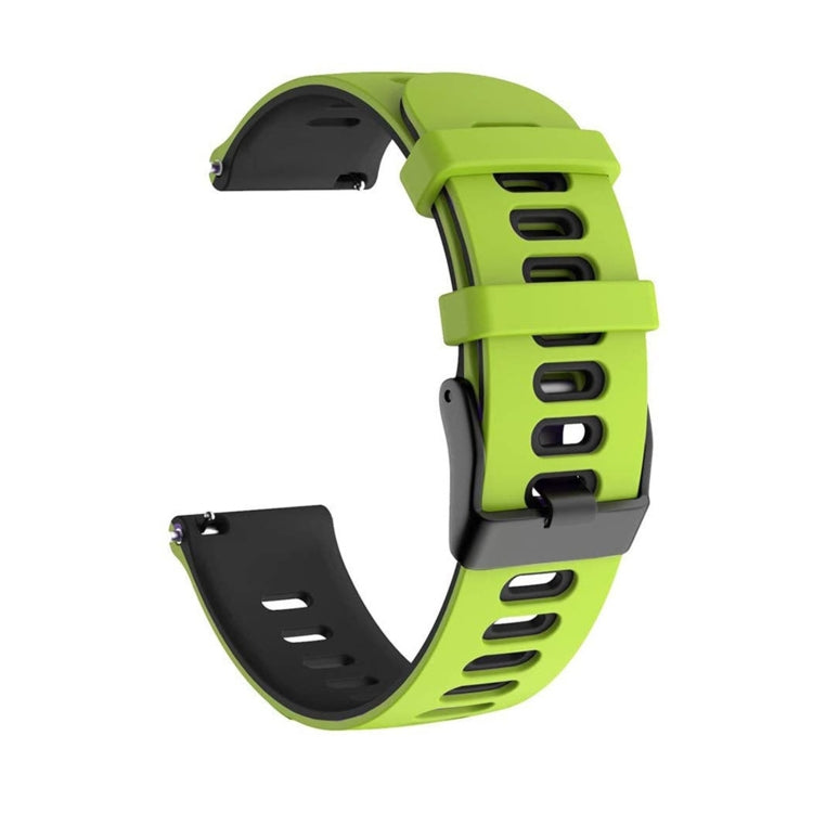 20mm For Garmin Vivoactive 3 / Venu Universal Two-color Silicone Watch Band(Green Black) - Watch Bands by buy2fix | Online Shopping UK | buy2fix