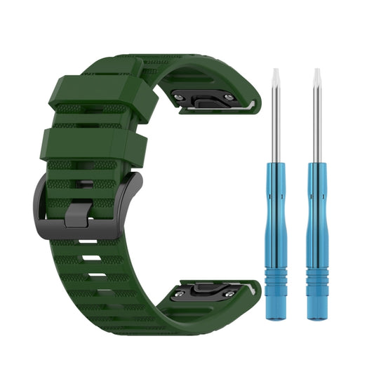 For Garmin Fenix 6 22mm Smart Watch Quick Release Silicon Watch Band(Army Green) - Watch Bands by buy2fix | Online Shopping UK | buy2fix