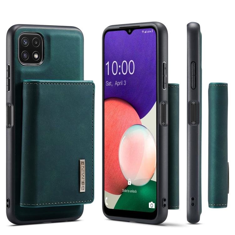 For Samsung Galaxy A22 5G DG.MING M1 Series 3-Fold Multi Card Wallet  Back Cover Shockproof Case with Holder Function(Green) - Galaxy Phone Cases by DG.MING | Online Shopping UK | buy2fix