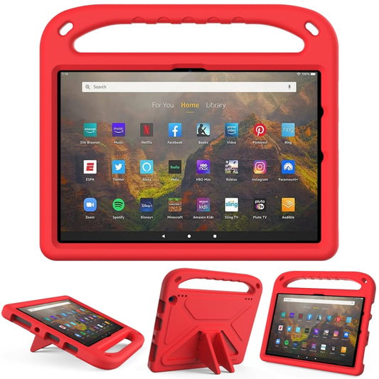 For Amazon Fire HD 10 2021 Handle Portable EVA Shockproof Anti Falling Protective Case with Triangle Holder(Red) - Amazon by buy2fix | Online Shopping UK | buy2fix
