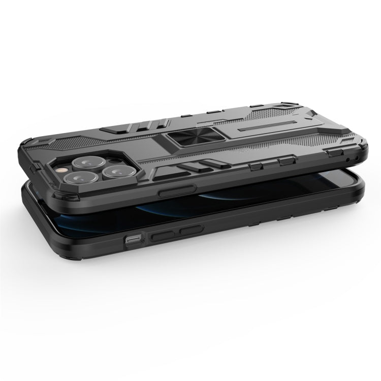 For iPhone 13 Pro Max Supersonic PC + TPU Shock-proof Protective Case with Holder (Black) - iPhone 13 Pro Max Cases by buy2fix | Online Shopping UK | buy2fix