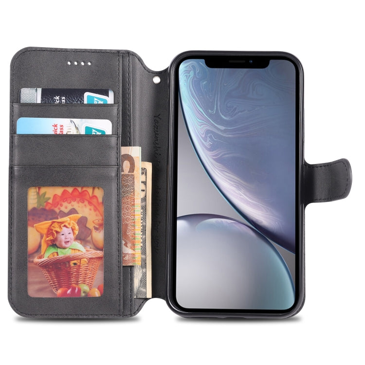 For iPhone XR AZNS Calf Texture Magnetic Horizontal Flip PU Leather Case with Holder & Card Slots & Photo Frame(Black) - More iPhone Cases by AZNS | Online Shopping UK | buy2fix