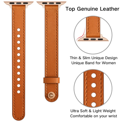 14mm Couple Style Leather Watch Band For Apple Watch Ultra 49mm&Watch Ultra 2 49mm / Series 9&8&7 45mm / SE 3&SE 2&6&SE&5&4 44mm / 3&2&1 42mm(Semi-oiled Rose Gold Buckle) - Watch Bands by buy2fix | Online Shopping UK | buy2fix