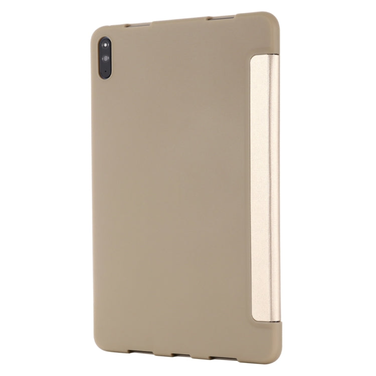 For Huawei MatePad 11 (2021) GEBEI Shockproof Horizontal Flip Leather Case with Three-folding Holder(Gold) - Huawei by GEBEI | Online Shopping UK | buy2fix