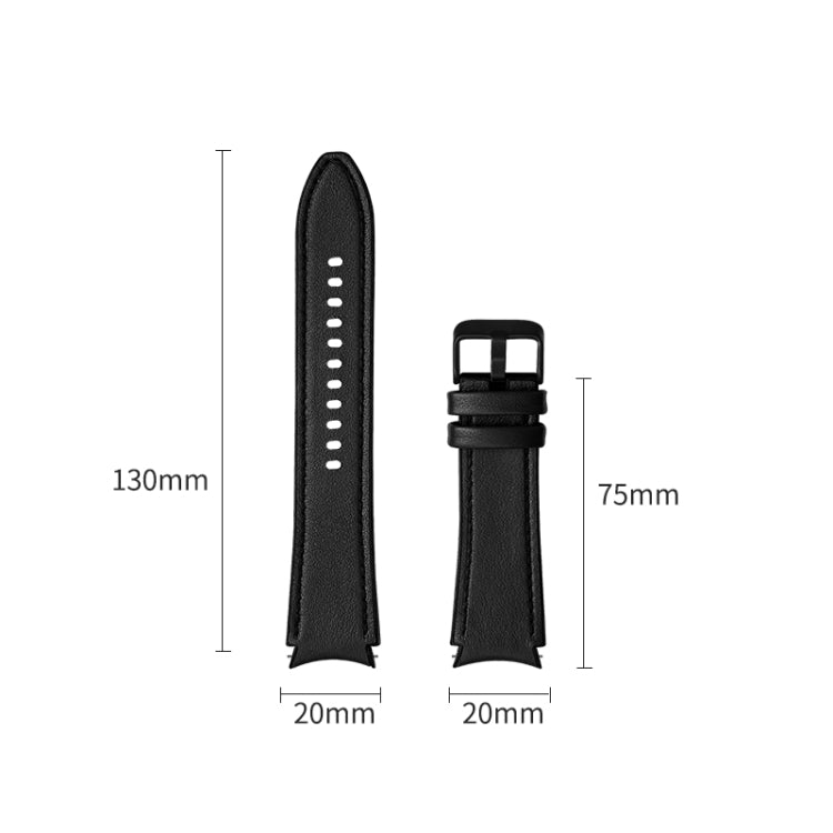 For Samsung Galaxy Watch4 Silicone + Leather Black Buckle Watch Band(Black) - Smart Wear by buy2fix | Online Shopping UK | buy2fix
