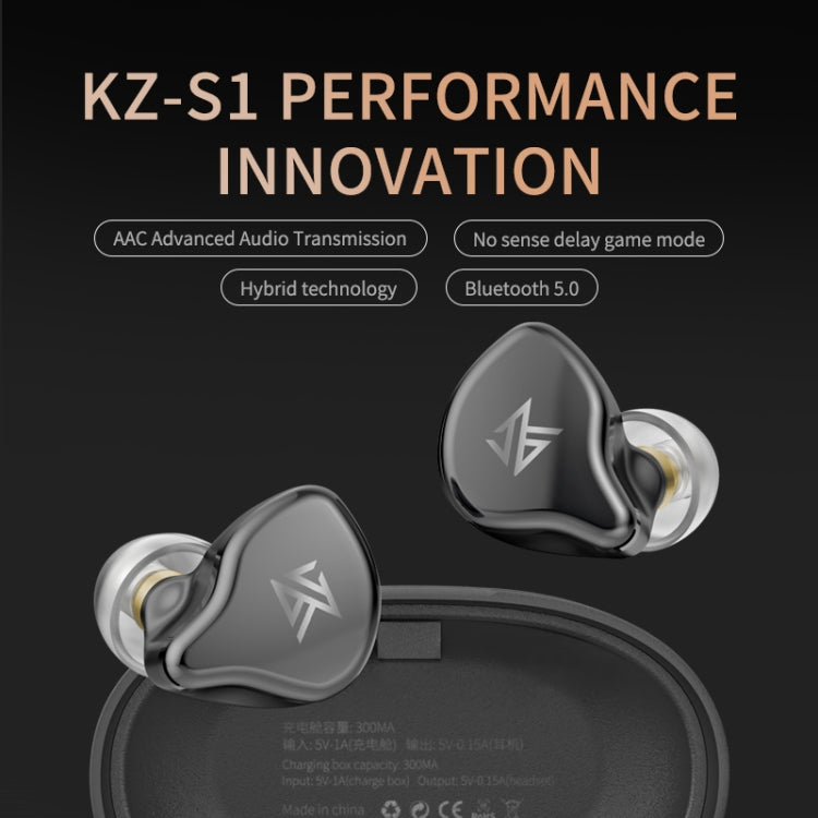 KZ S1 1DD+1BA Hybrid Technology Wireless Bluetooth 5.0 Stereo In-ear Sports Earphone with Microphone(Green) - In Ear Wired Earphone by KZ | Online Shopping UK | buy2fix