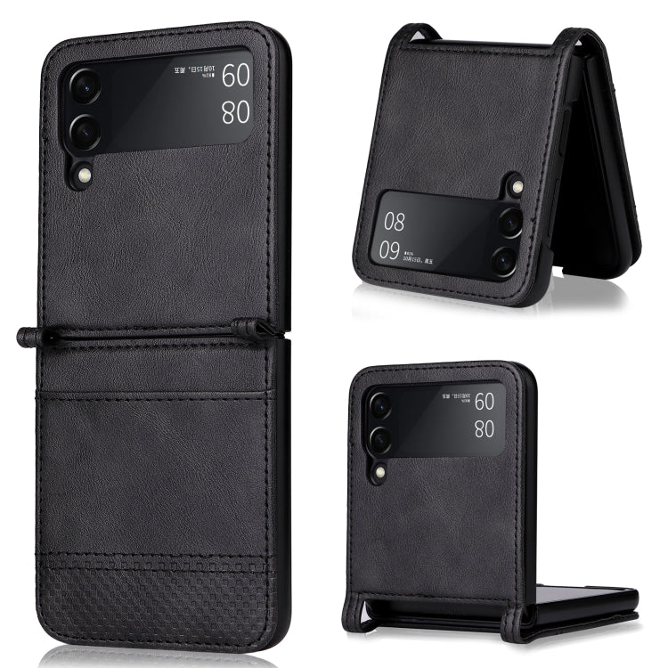 For Samsung Galaxy Z Flip3 5G Retro Crazy Horse Texture Leather Case with Card Slots(Black) - Samsung Accessories by buy2fix | Online Shopping UK | buy2fix