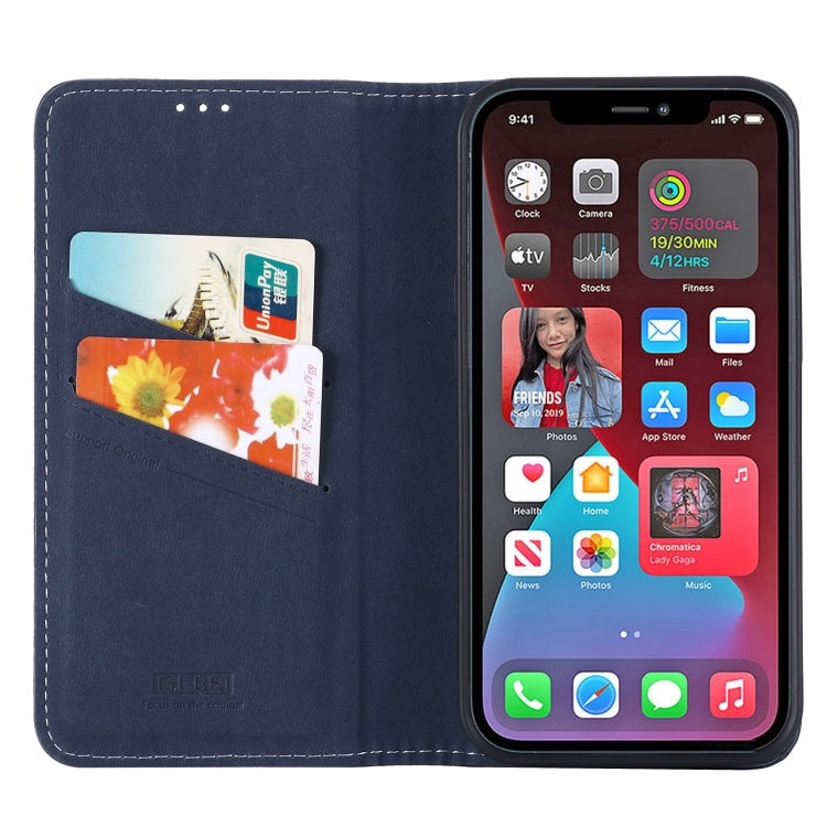 For iPhone 13 Pro GEBEI PU+TPU Horizontal Flip Protective Case with Holder & Card Slots (Blue) - iPhone 13 Pro Cases by GEBEI | Online Shopping UK | buy2fix
