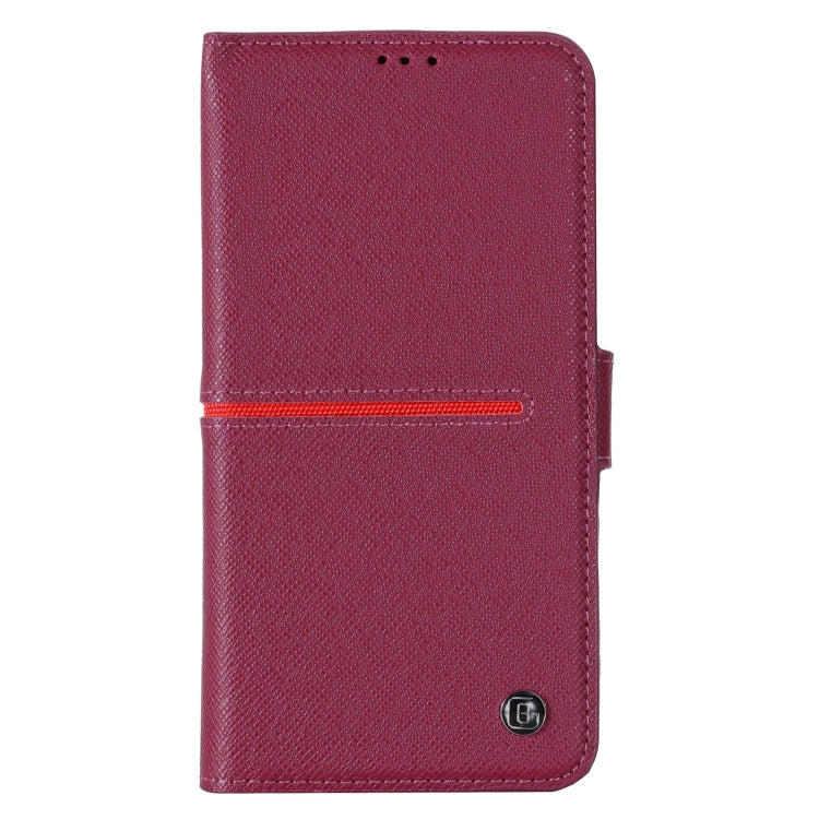 For iPhone 13 Pro Max GEBEI Top-grain Leather Horizontal Flip Protective Case with Holder & Card Slots & Wallet & Photo Frame (Red Wine) - iPhone 13 Pro Max Cases by GEBEI | Online Shopping UK | buy2fix